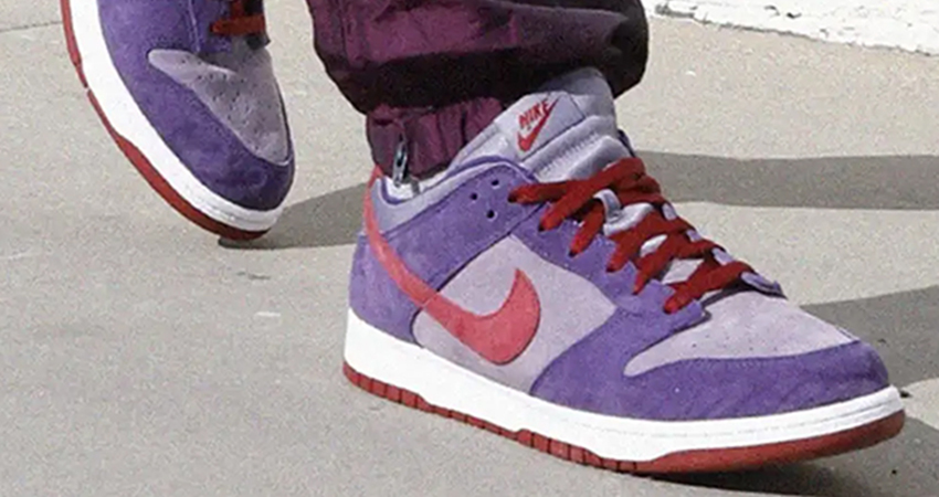 The Classic Nike Dunk Low Plum is Back onfoot front corner