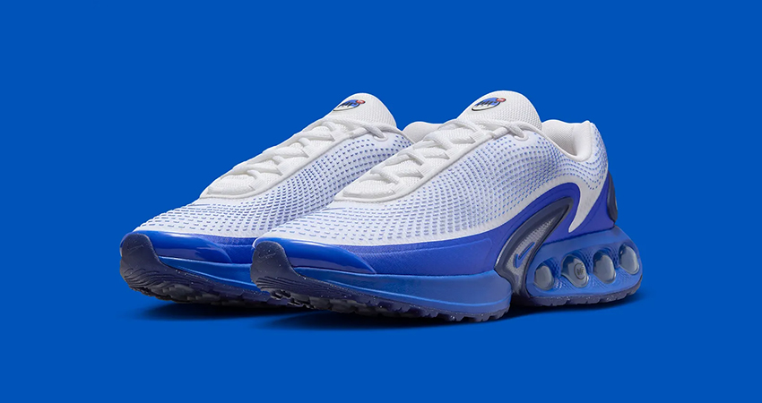 The Fresh Look of Nikes Air Max Dn in Royal Blue Platinum front corner